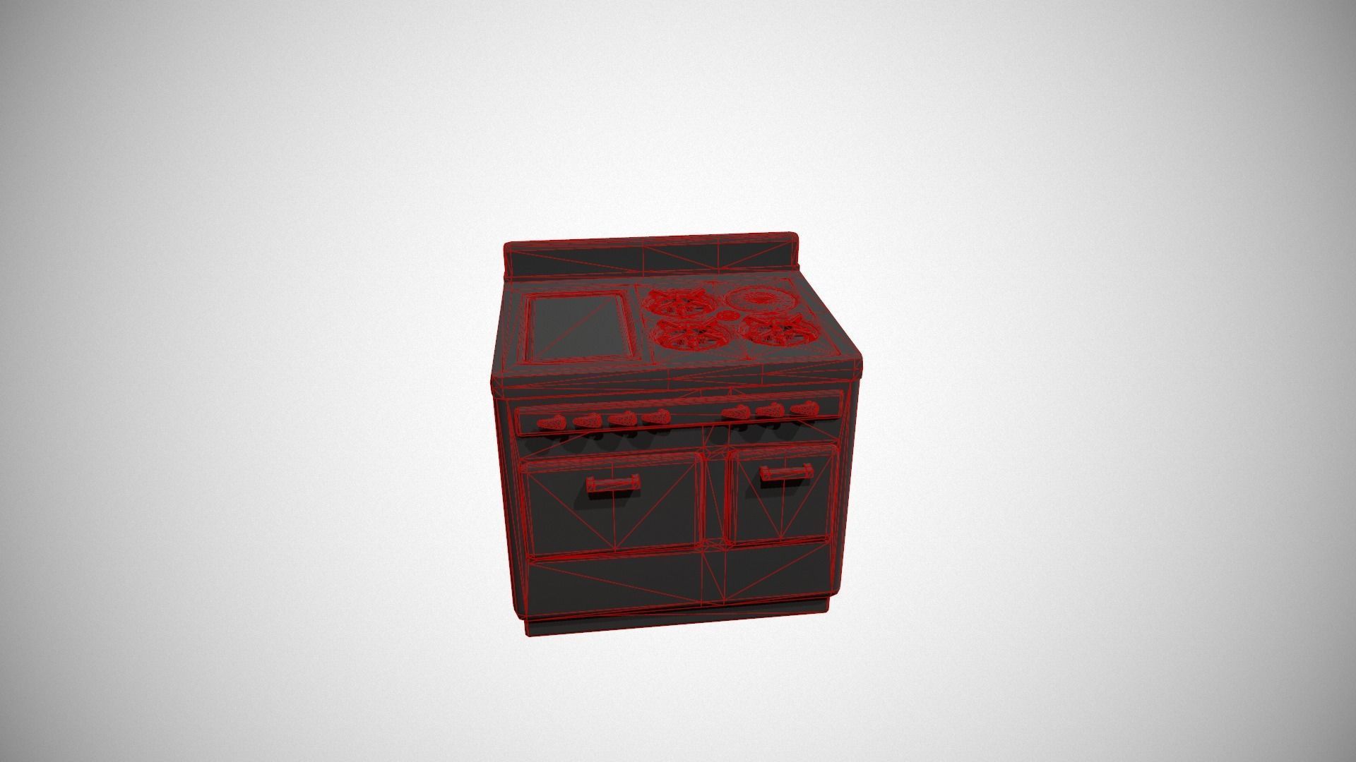 White Vintage Stove Low-poly 3D model_23