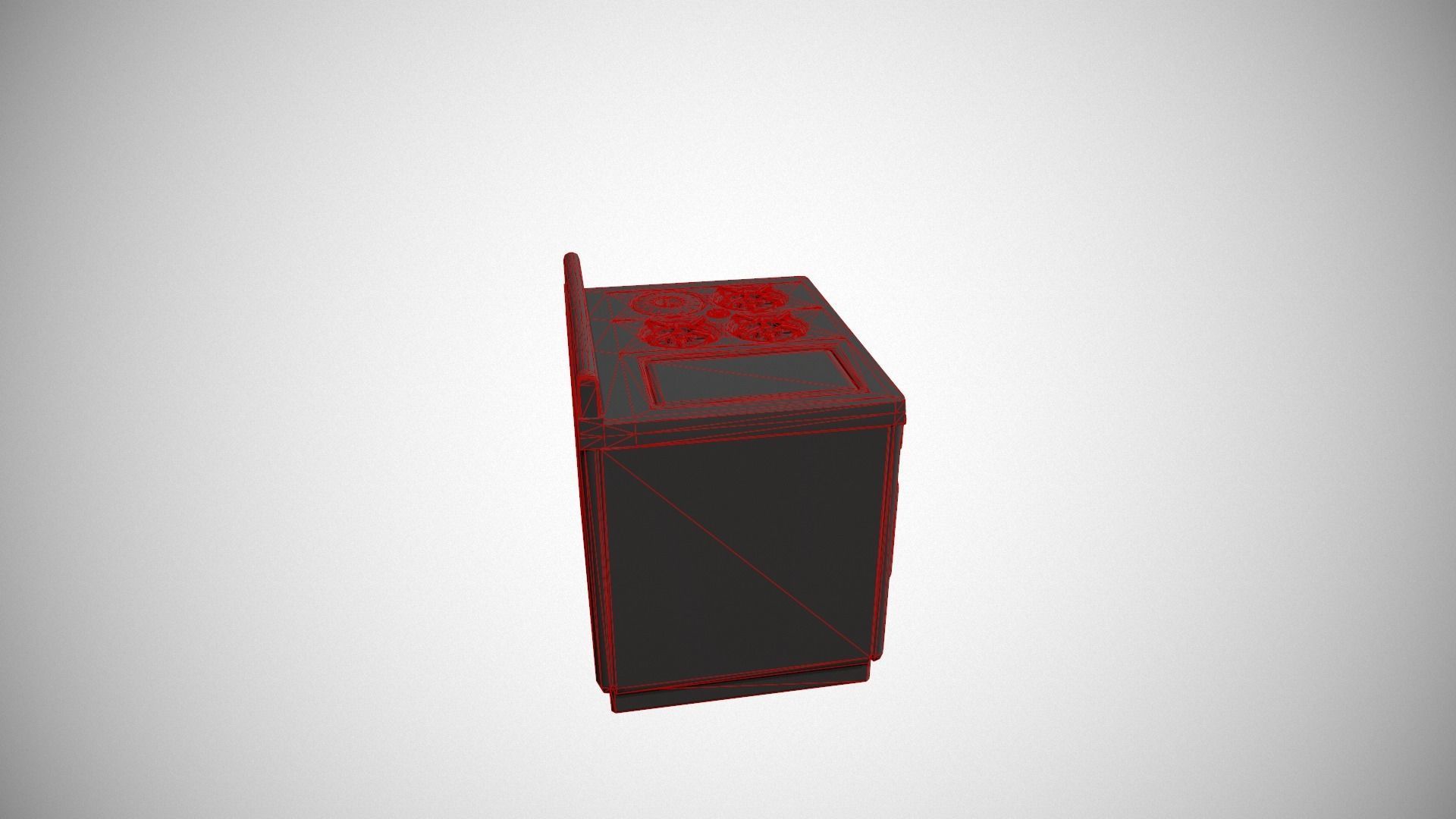 White Vintage Stove Low-poly 3D model_15