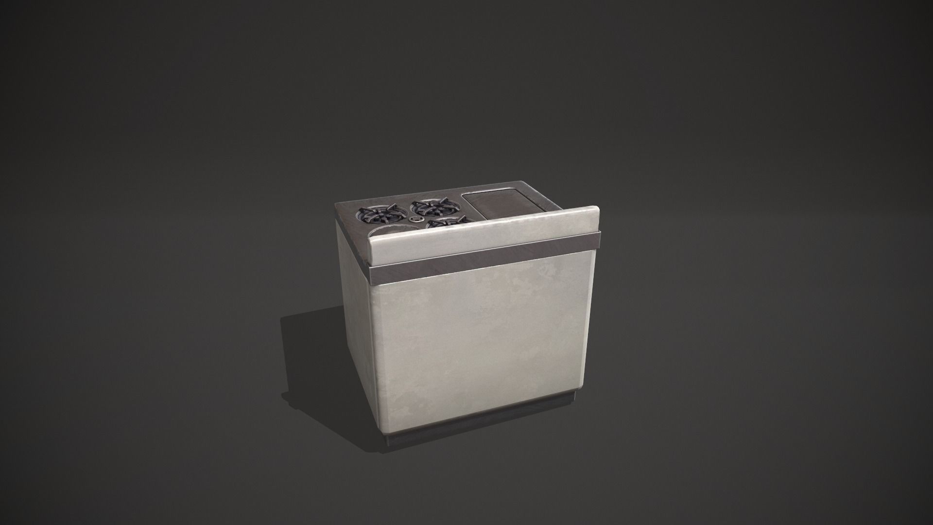 White Vintage Stove Low-poly 3D model_6