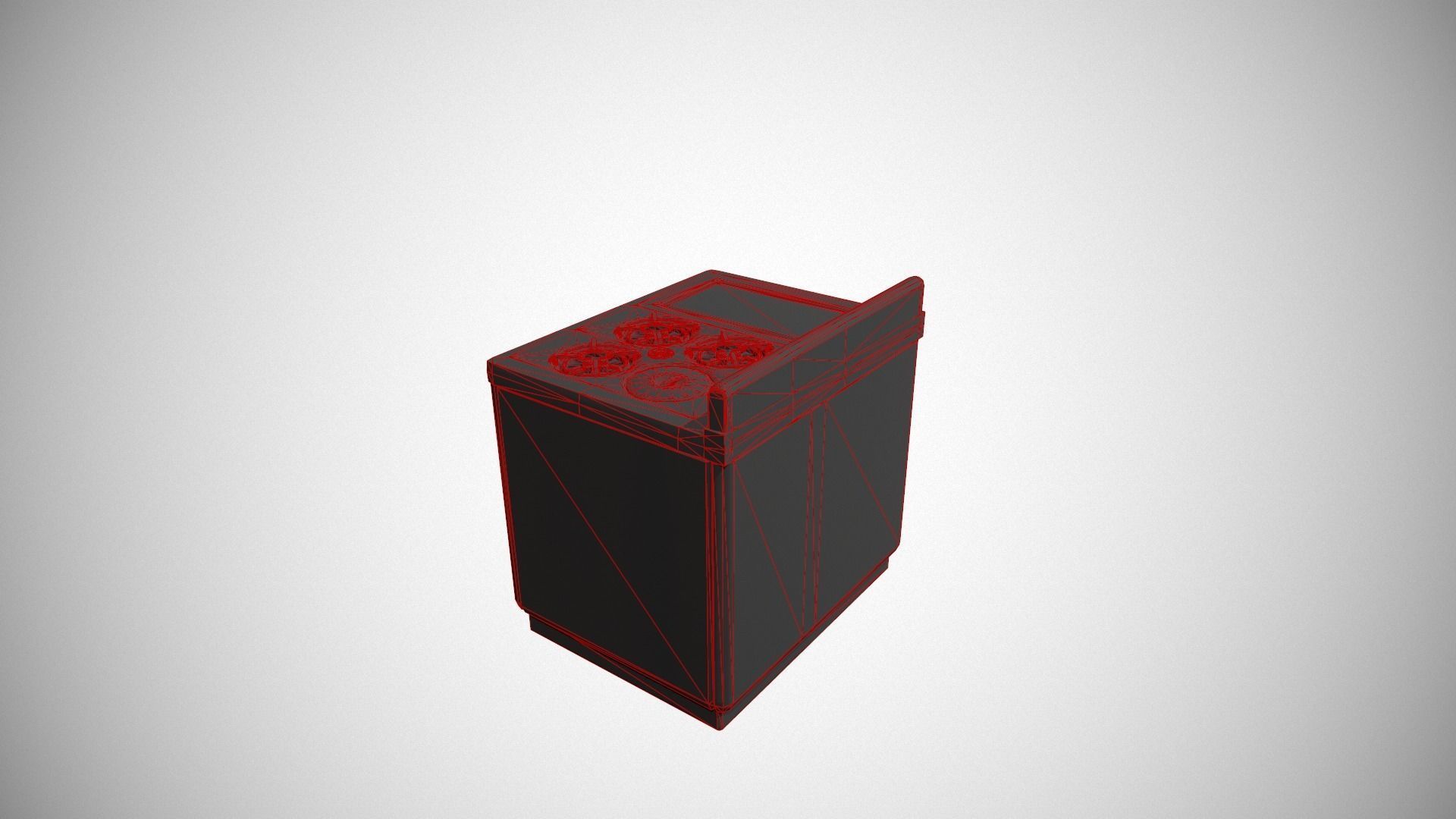 White Vintage Stove Low-poly 3D model_19