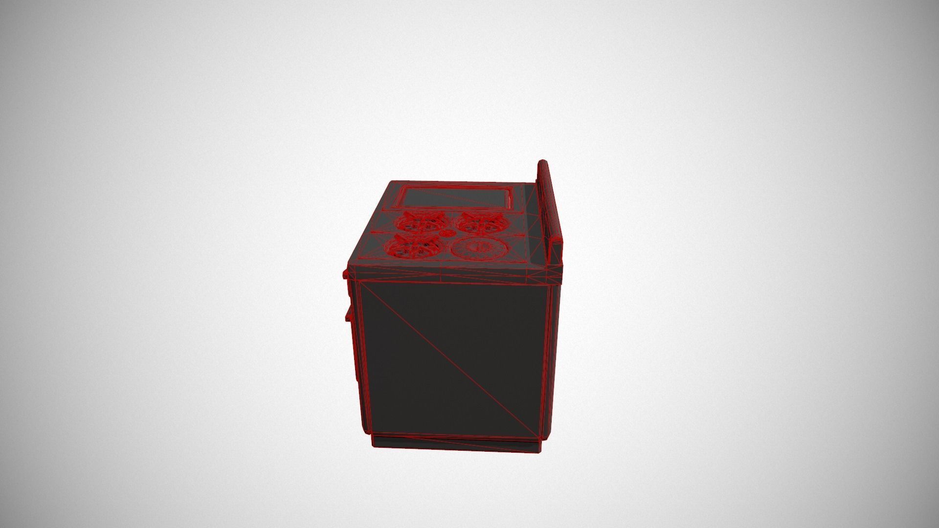 White Vintage Stove Low-poly 3D model_20