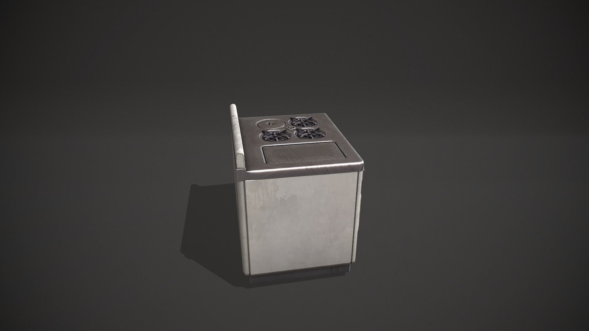 White Vintage Stove Low-poly 3D model_3