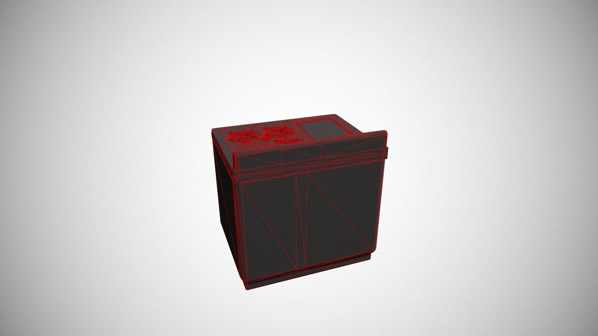 White Vintage Stove Low-poly 3D model_18