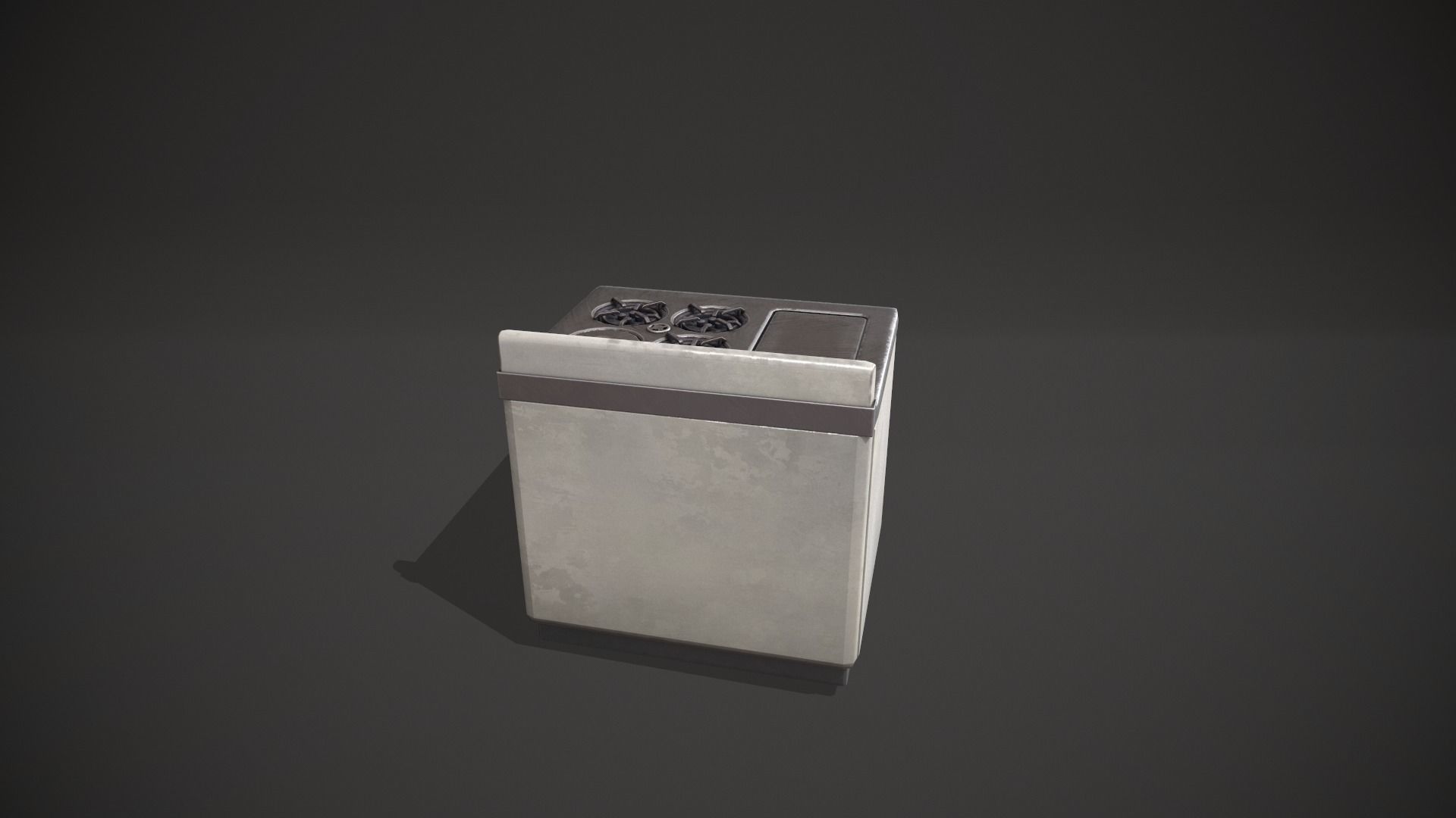 White Vintage Stove Low-poly 3D model_5