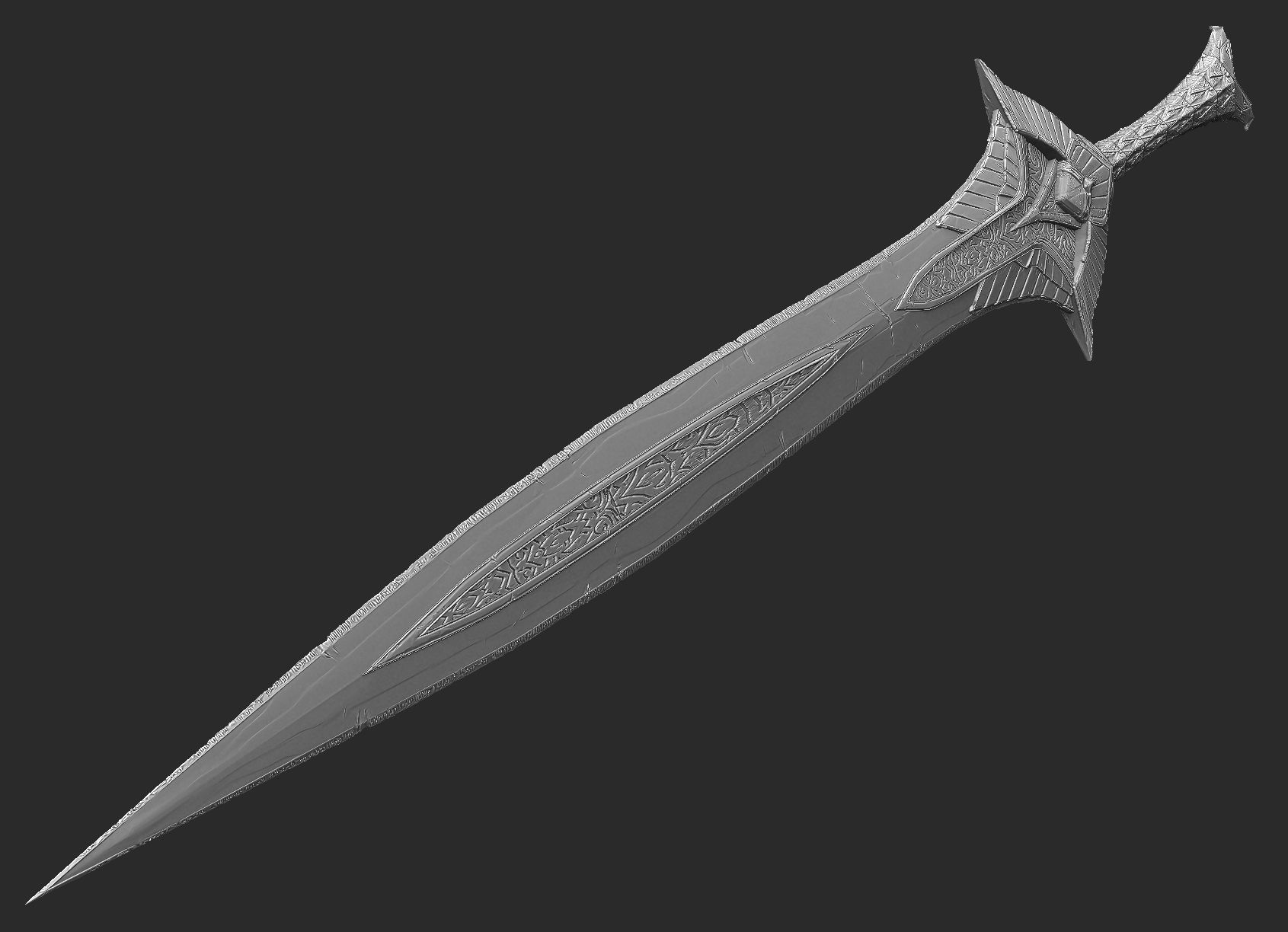 Elven Greatsword Skyrim STL Digital Model 3D Print