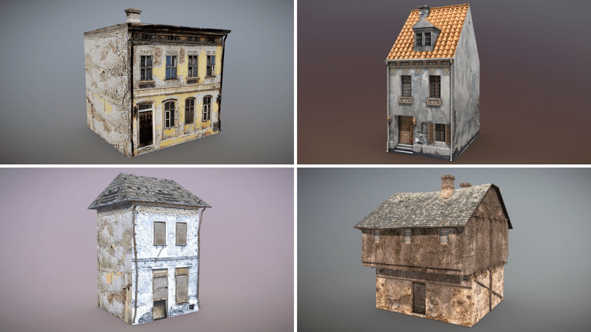Forgotten Houses Unreal Engine UE4 Low-poly 3D model_3