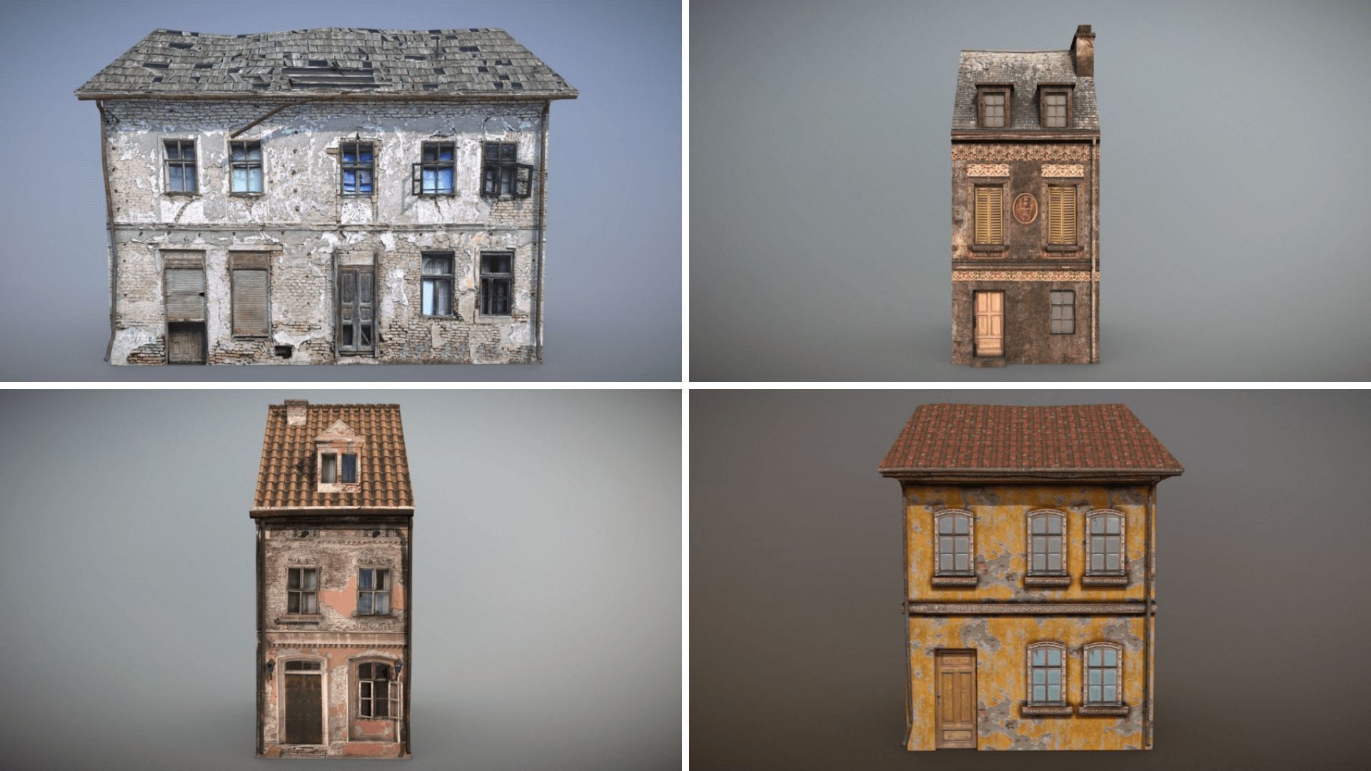 Forgotten Houses Unreal Engine UE4 Low-poly 3D model_4