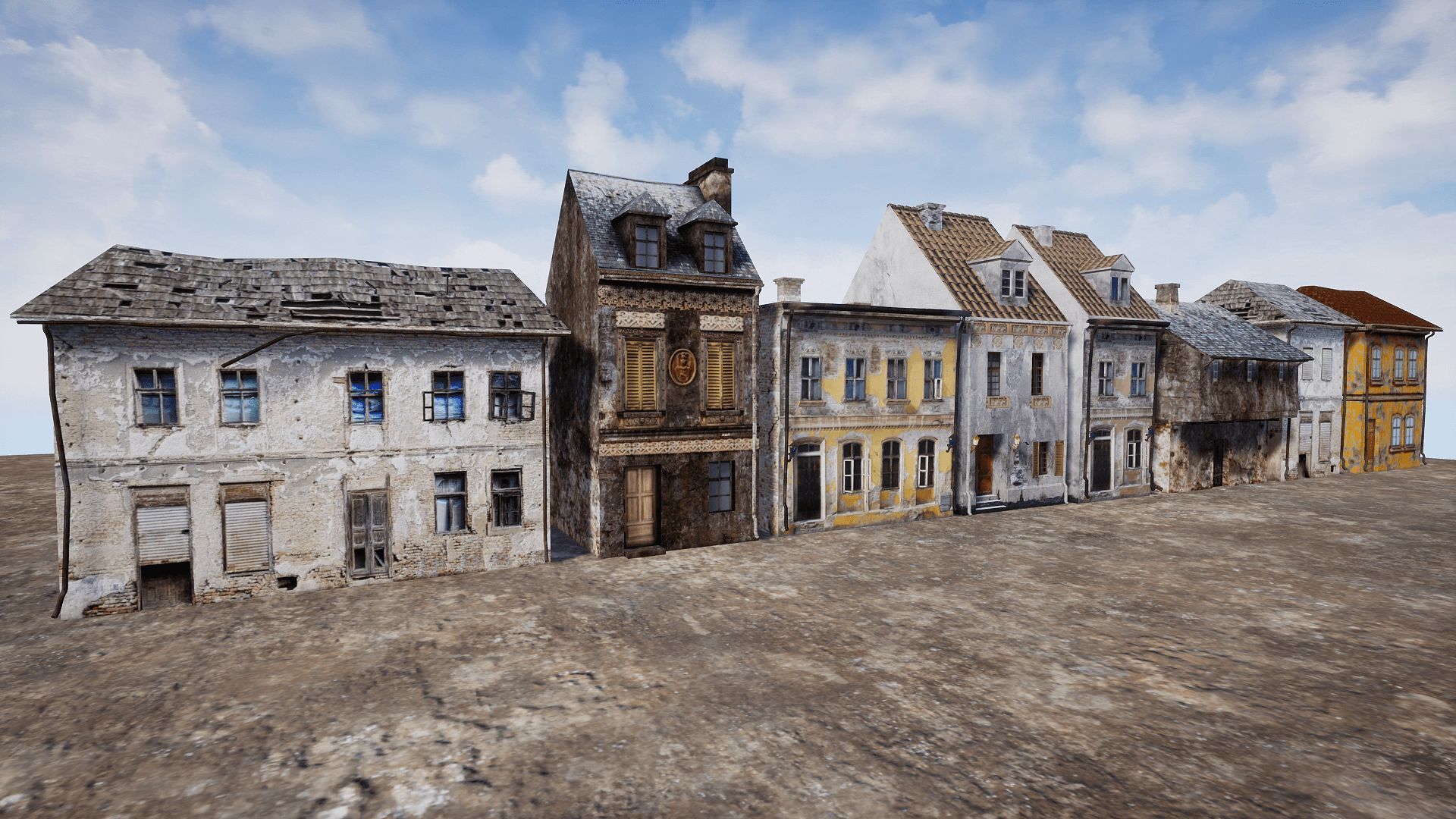 Forgotten Houses Unreal Engine UE4 Low-poly 3D model_1