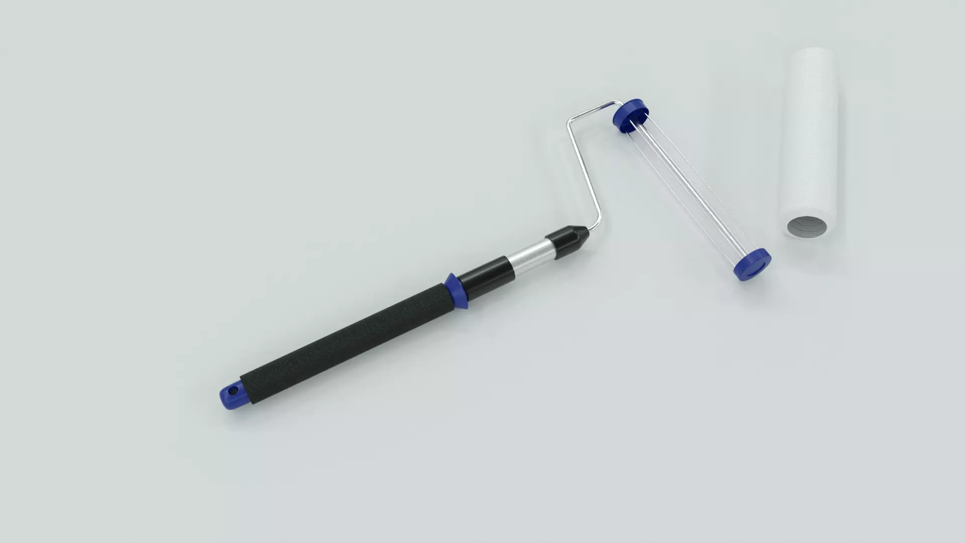 Paint roller 3D model_0