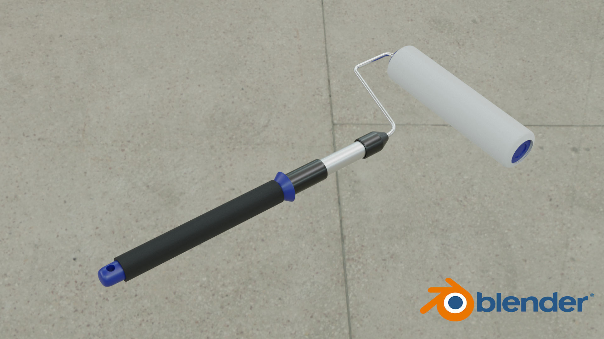 Paint roller 3D model_2