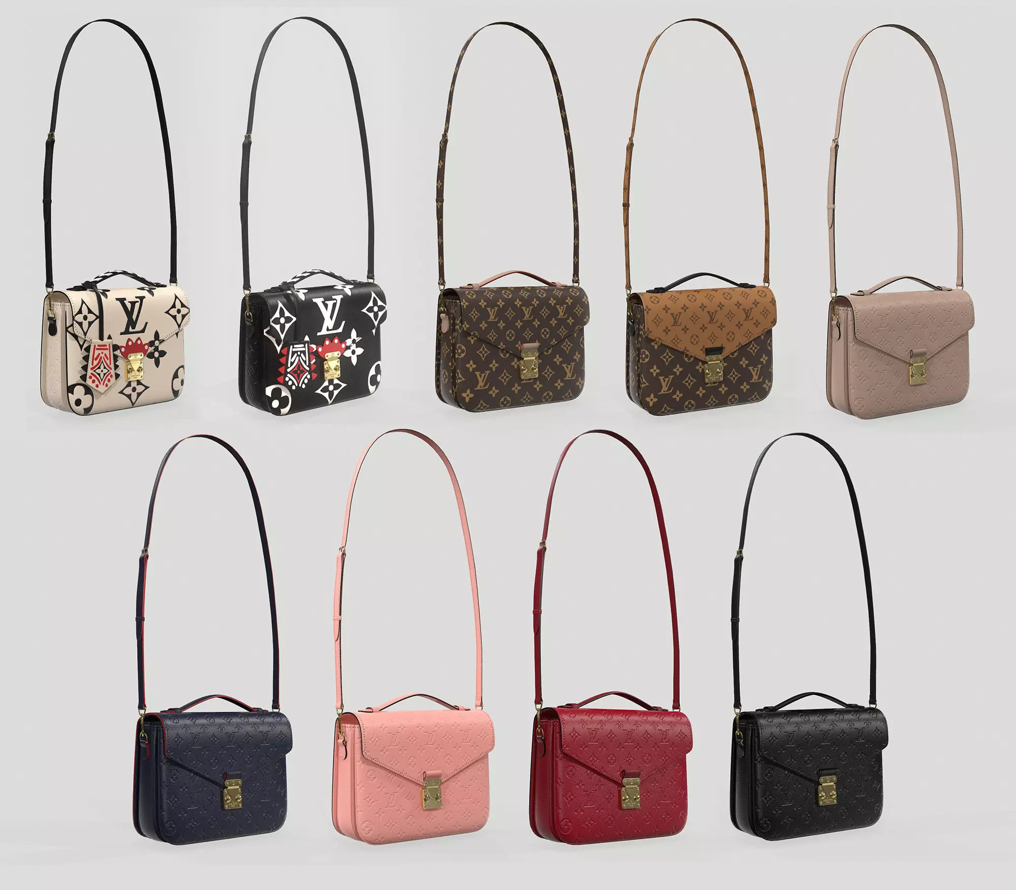 Louis Vuitton Pochette Metis Bag 3D Model Collection_0