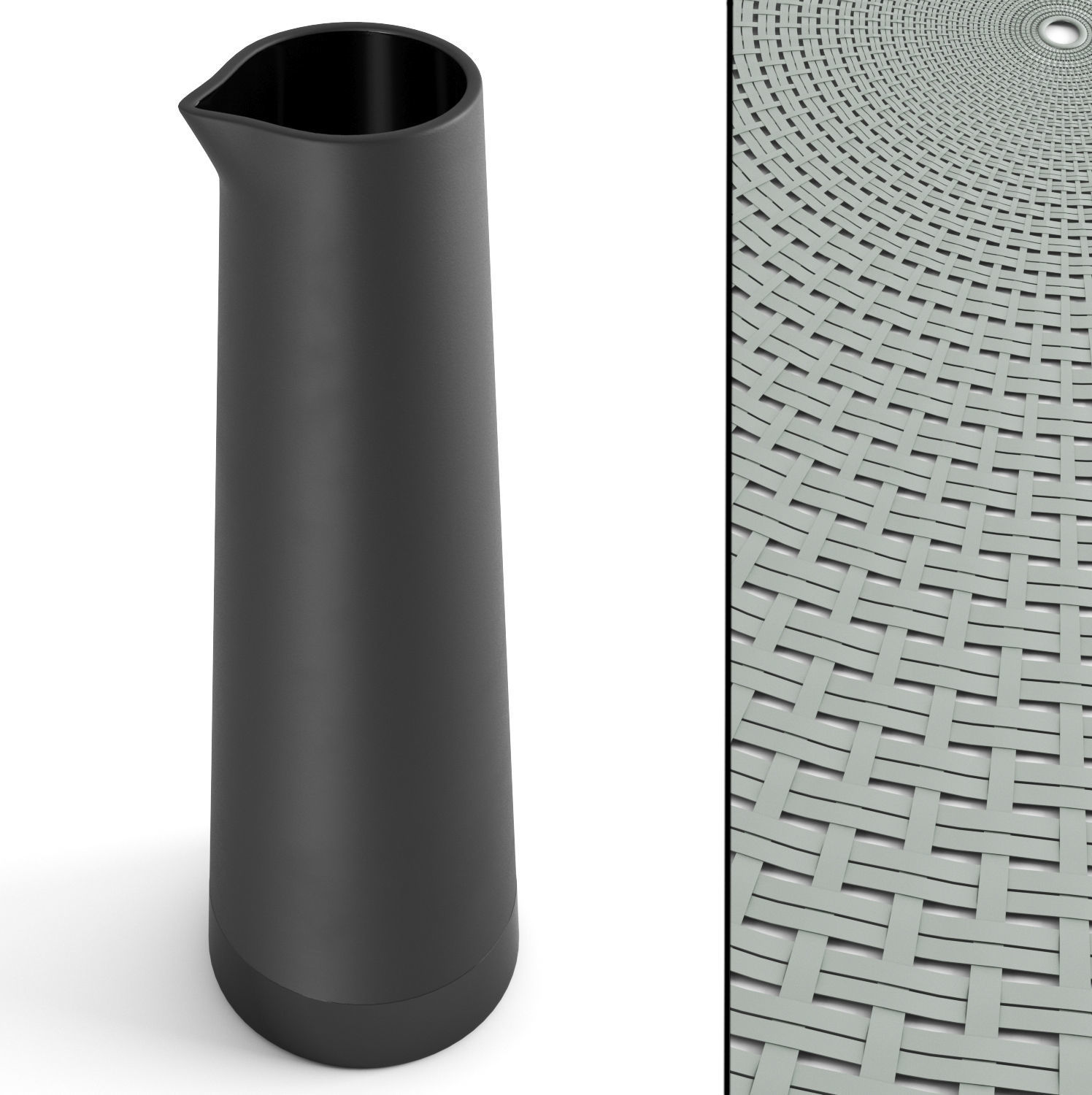 Carafe set cup on table 3D model_2