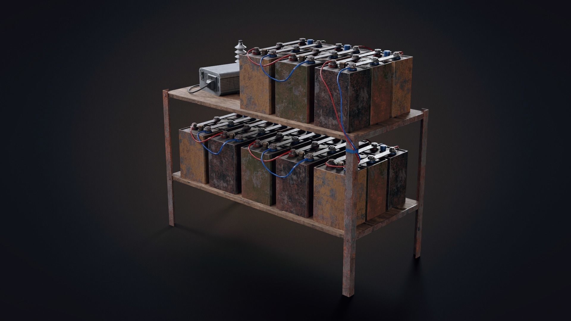 Handmade battery bank Low-poly 3D model_12