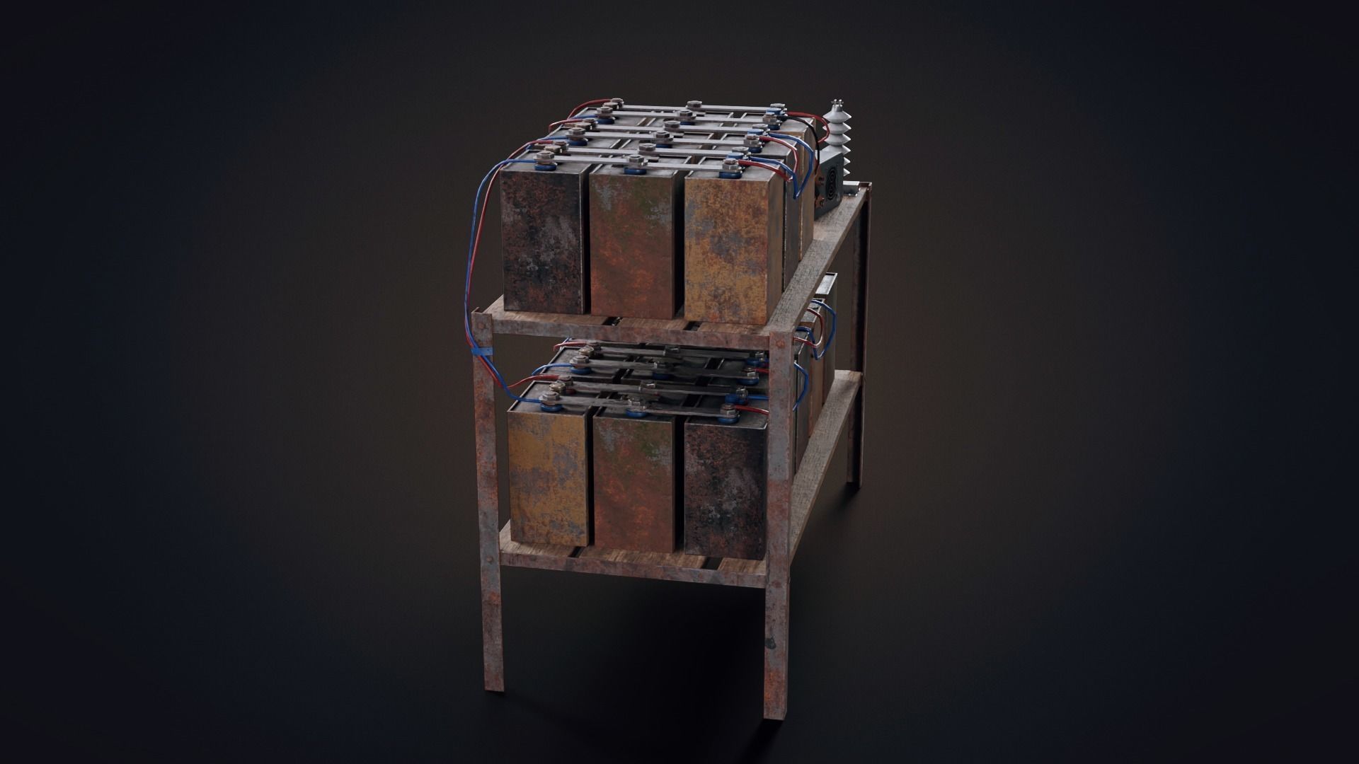 Handmade battery bank Low-poly 3D model_10