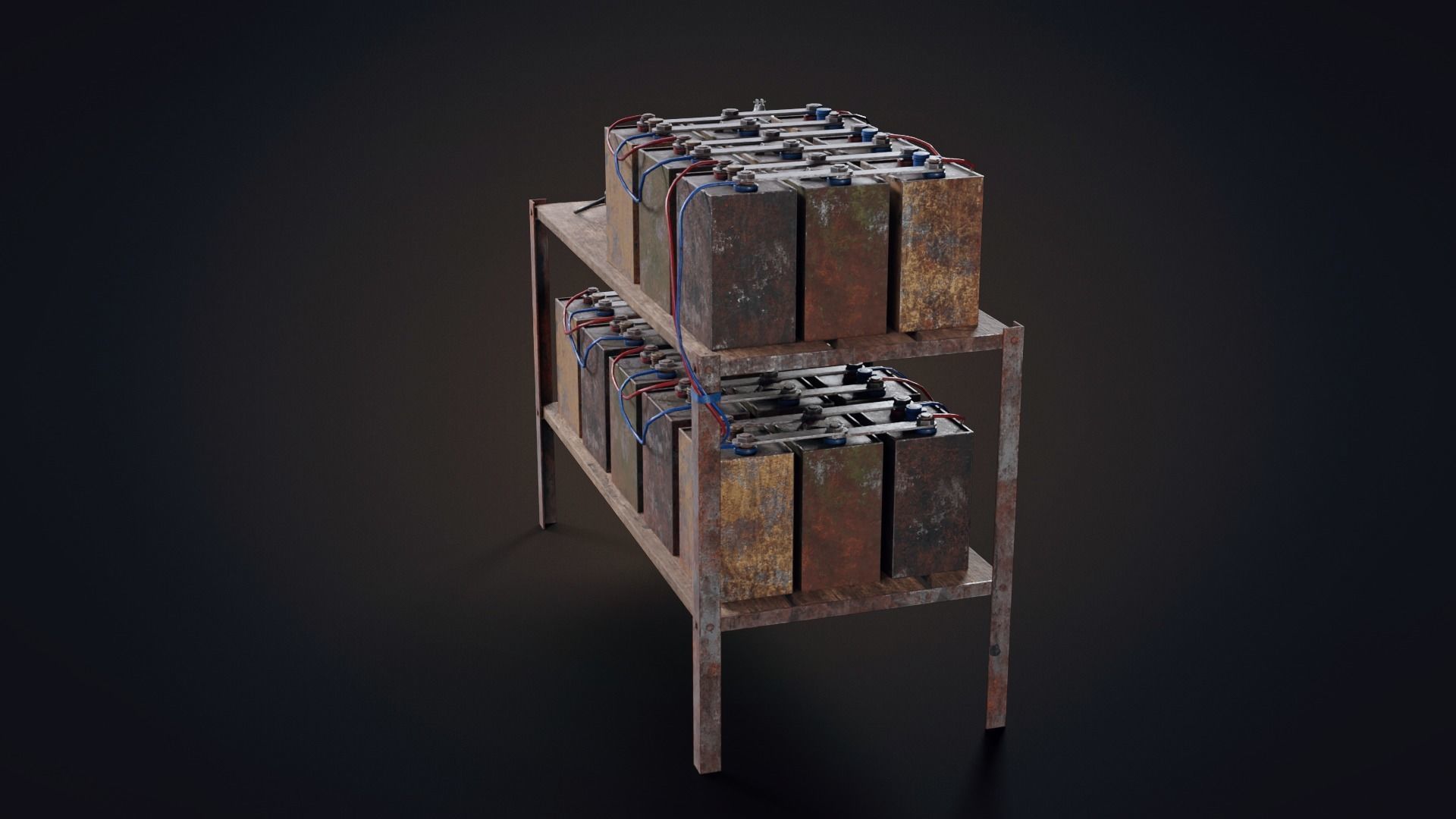 Handmade battery bank Low-poly 3D model_11