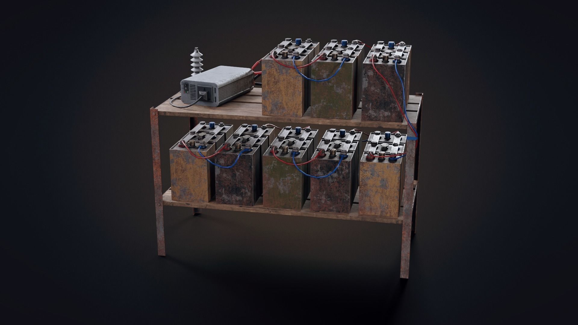 Handmade battery bank Low-poly 3D model_13