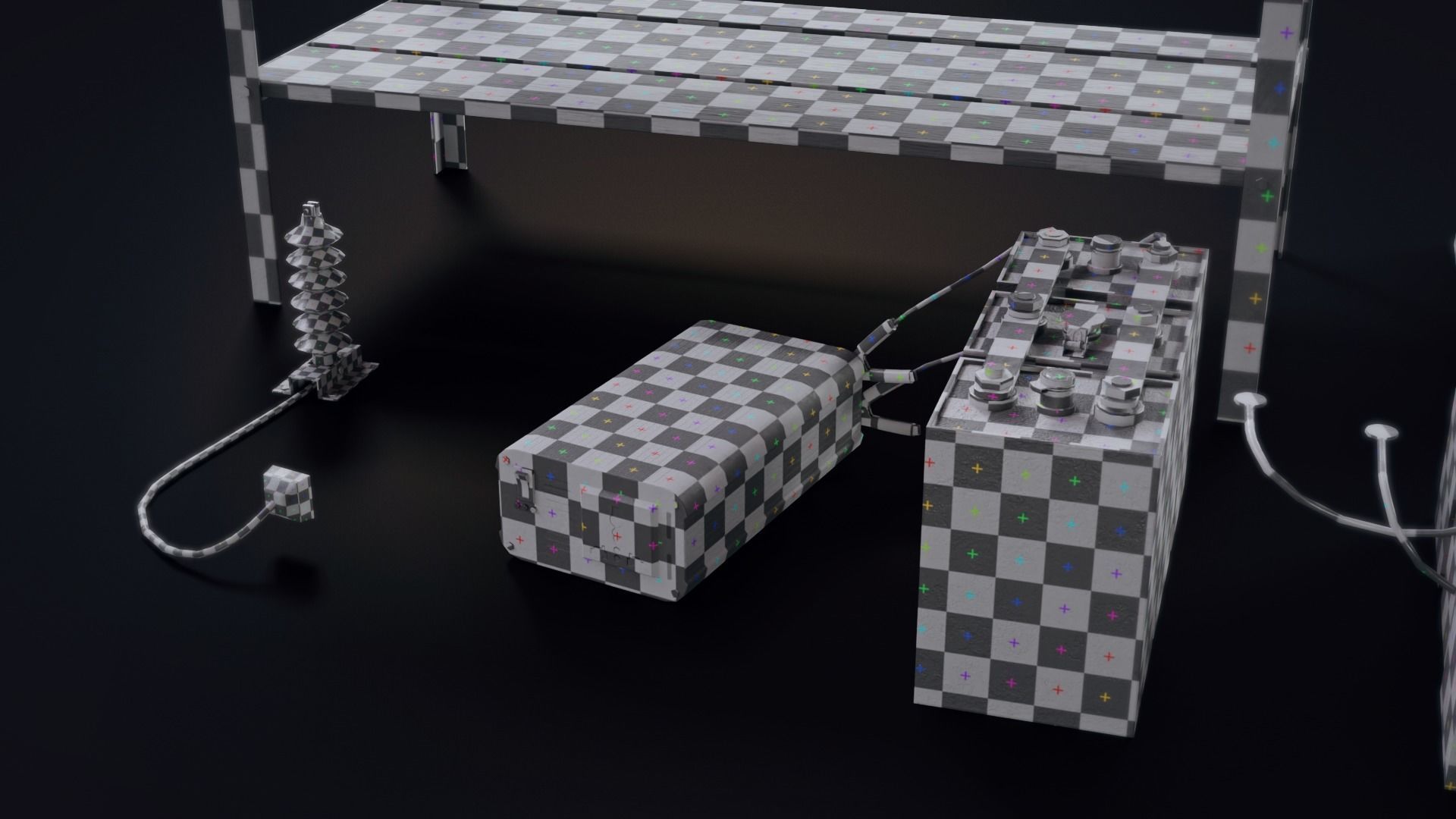 Handmade battery bank Low-poly 3D model_19