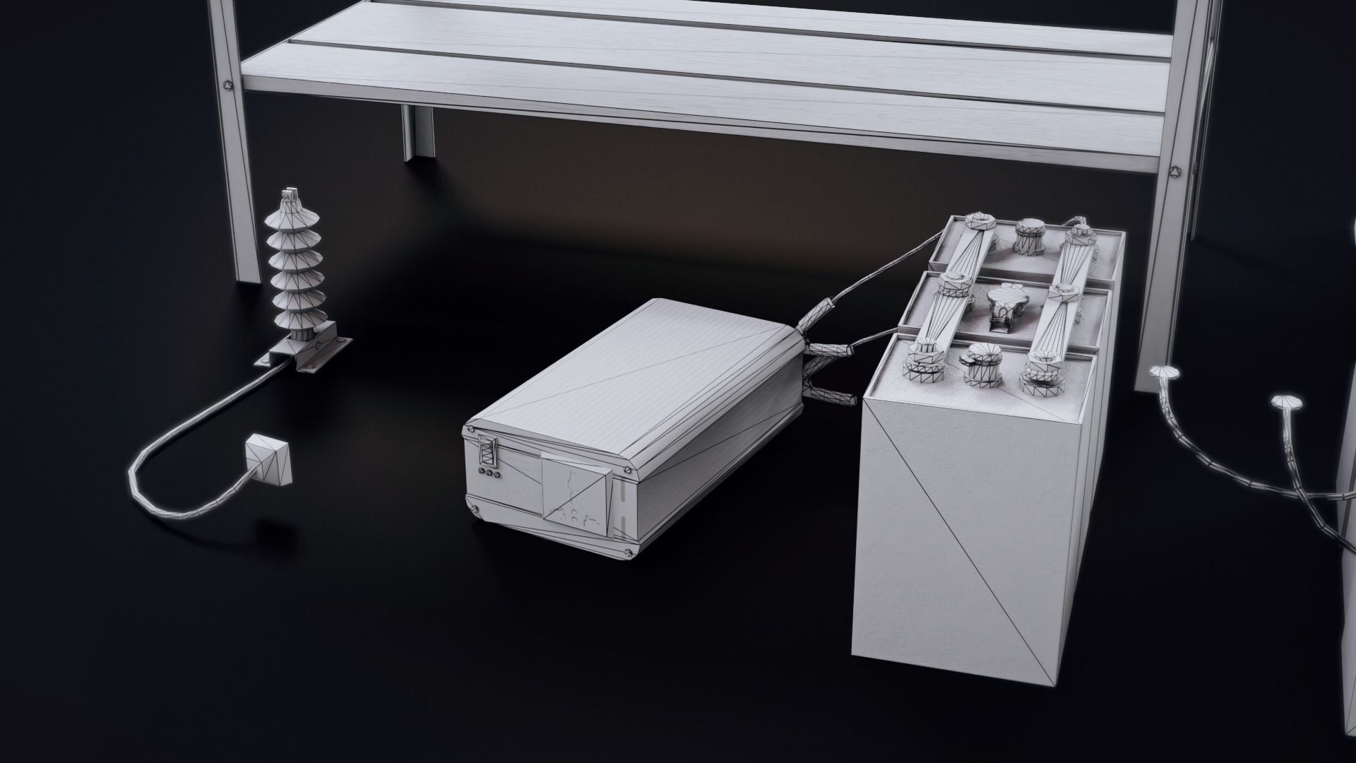 Handmade battery bank Low-poly 3D model_20