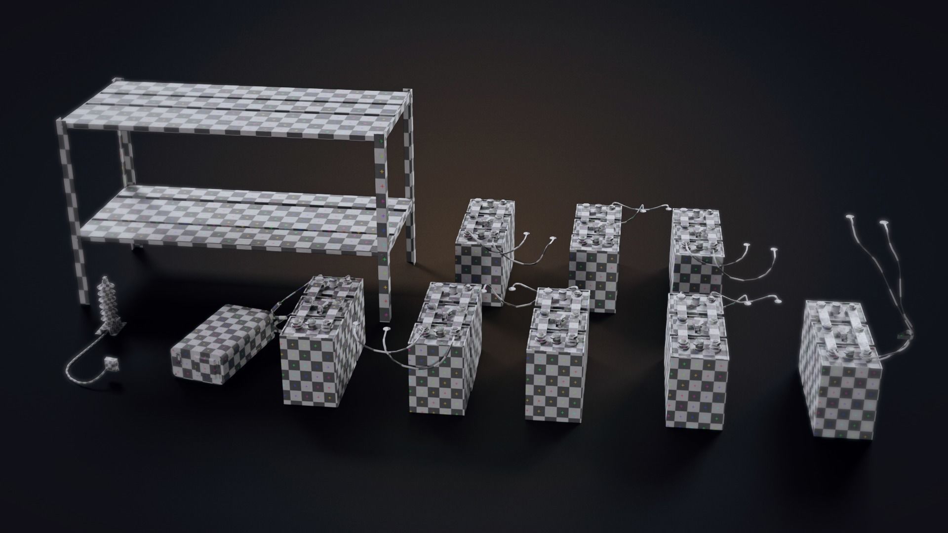 Handmade battery bank Low-poly 3D model_18