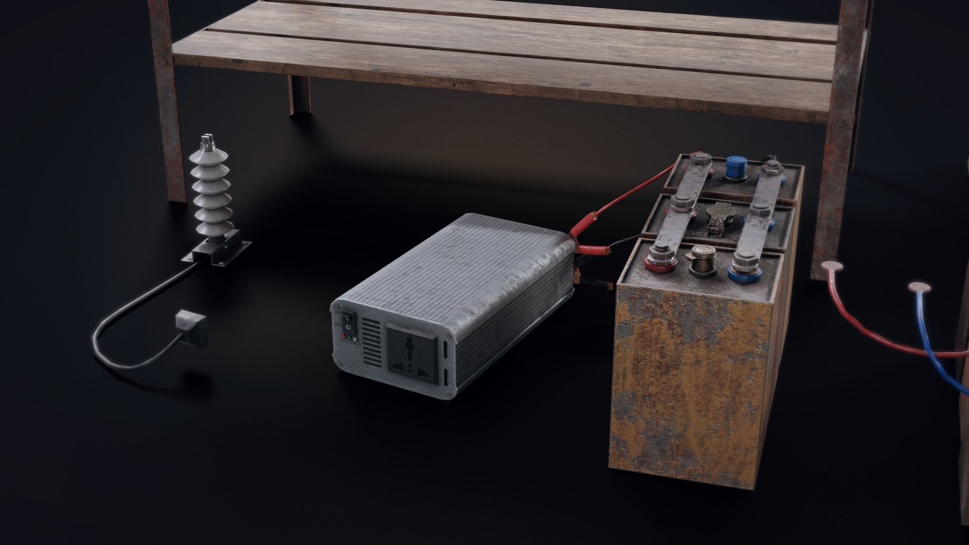 Handmade battery bank Low-poly 3D model_21