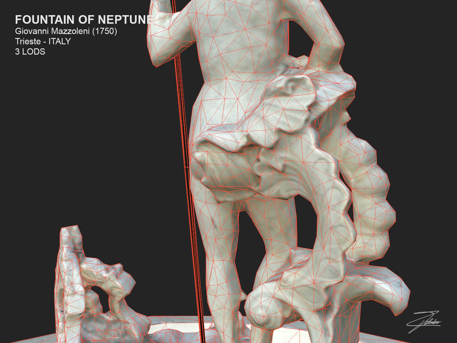 Fountain of Neptune Low-poly 3D model_15