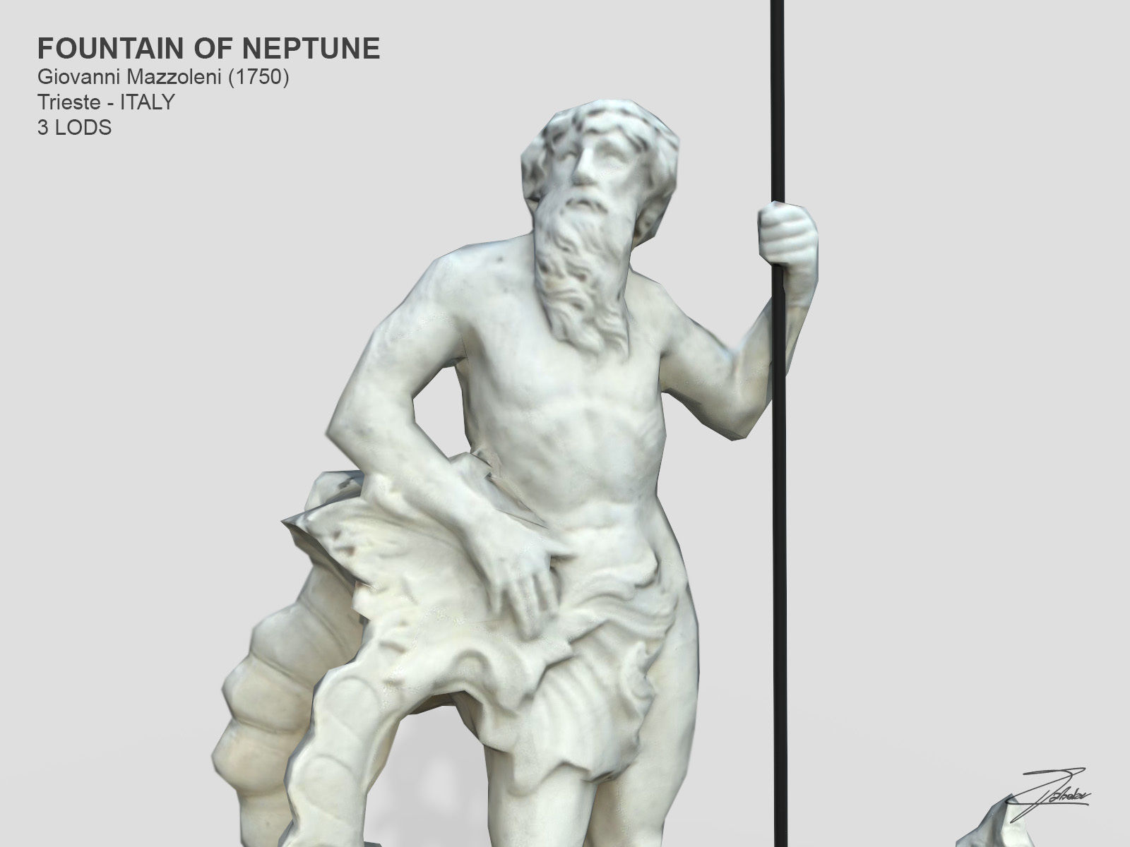 Fountain of Neptune Low-poly 3D model_13