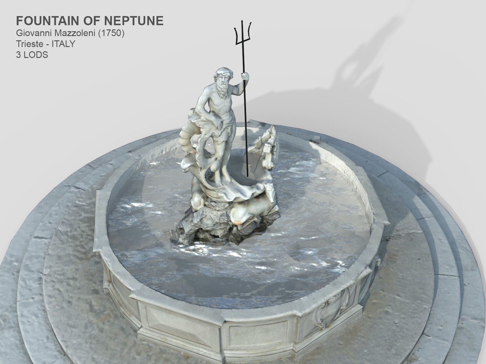 Fountain of Neptune Low-poly 3D model_6