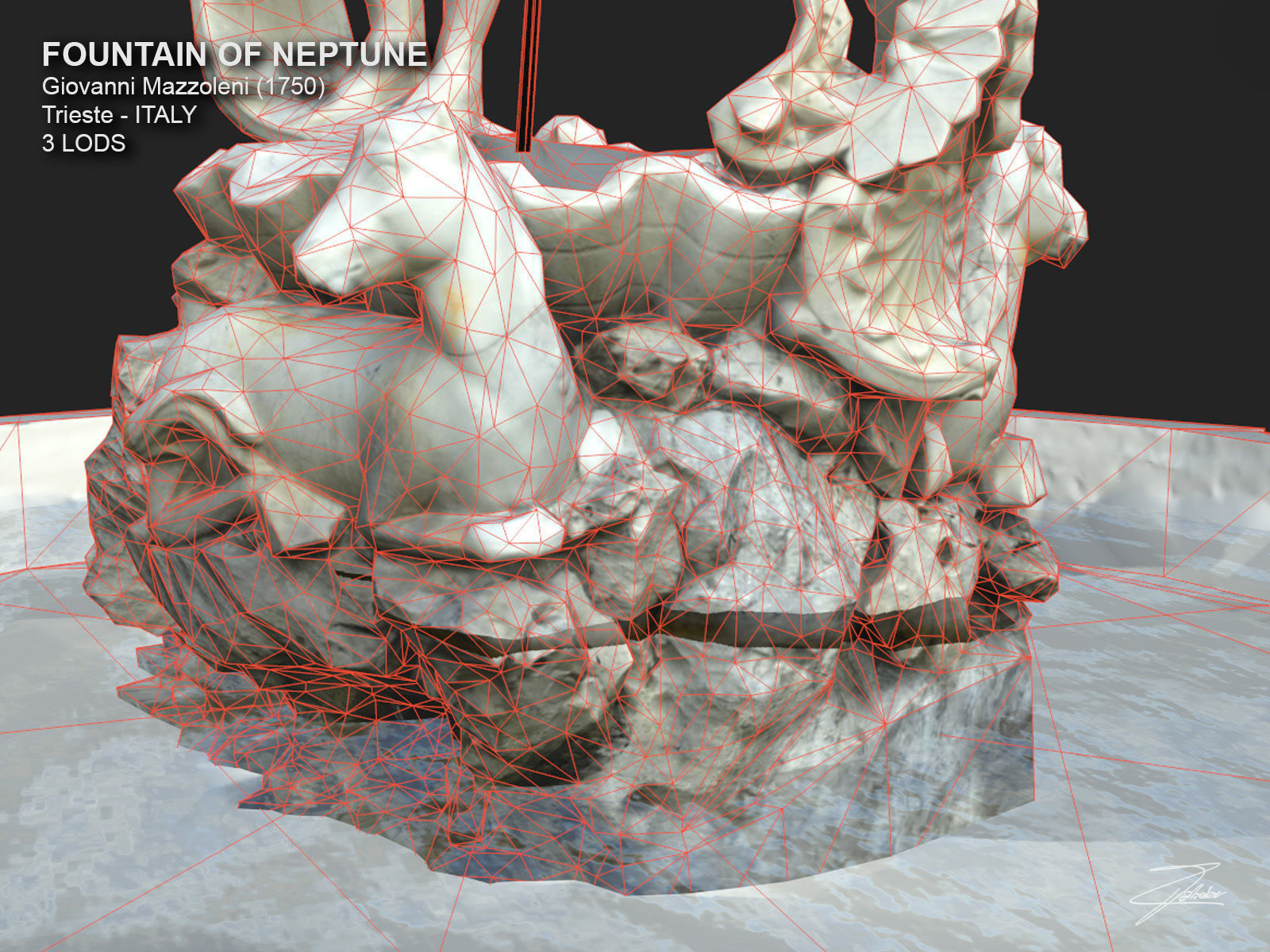 Fountain of Neptune Low-poly 3D model_16