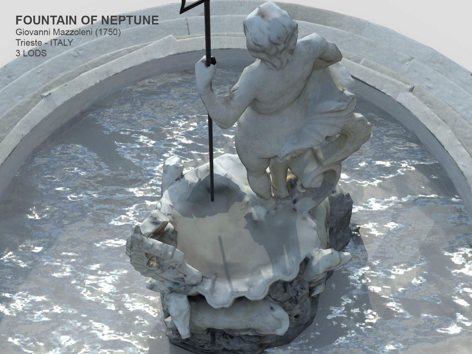 Fountain of Neptune Low-poly 3D model_8