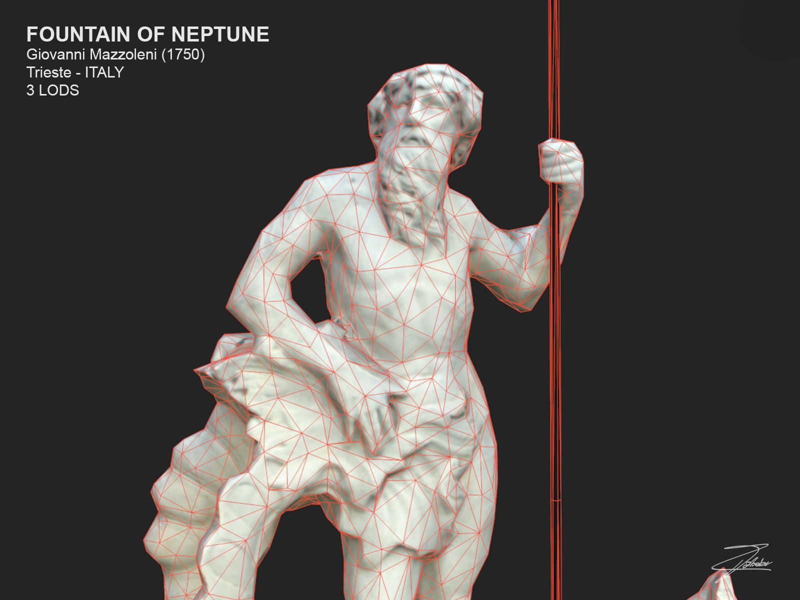Fountain of Neptune Low-poly 3D model_14
