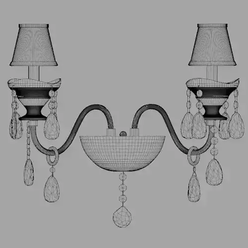 Light2 sconce with lamps and crystals Free 3D model