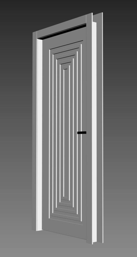 Interior door with linear decor 3D model_5