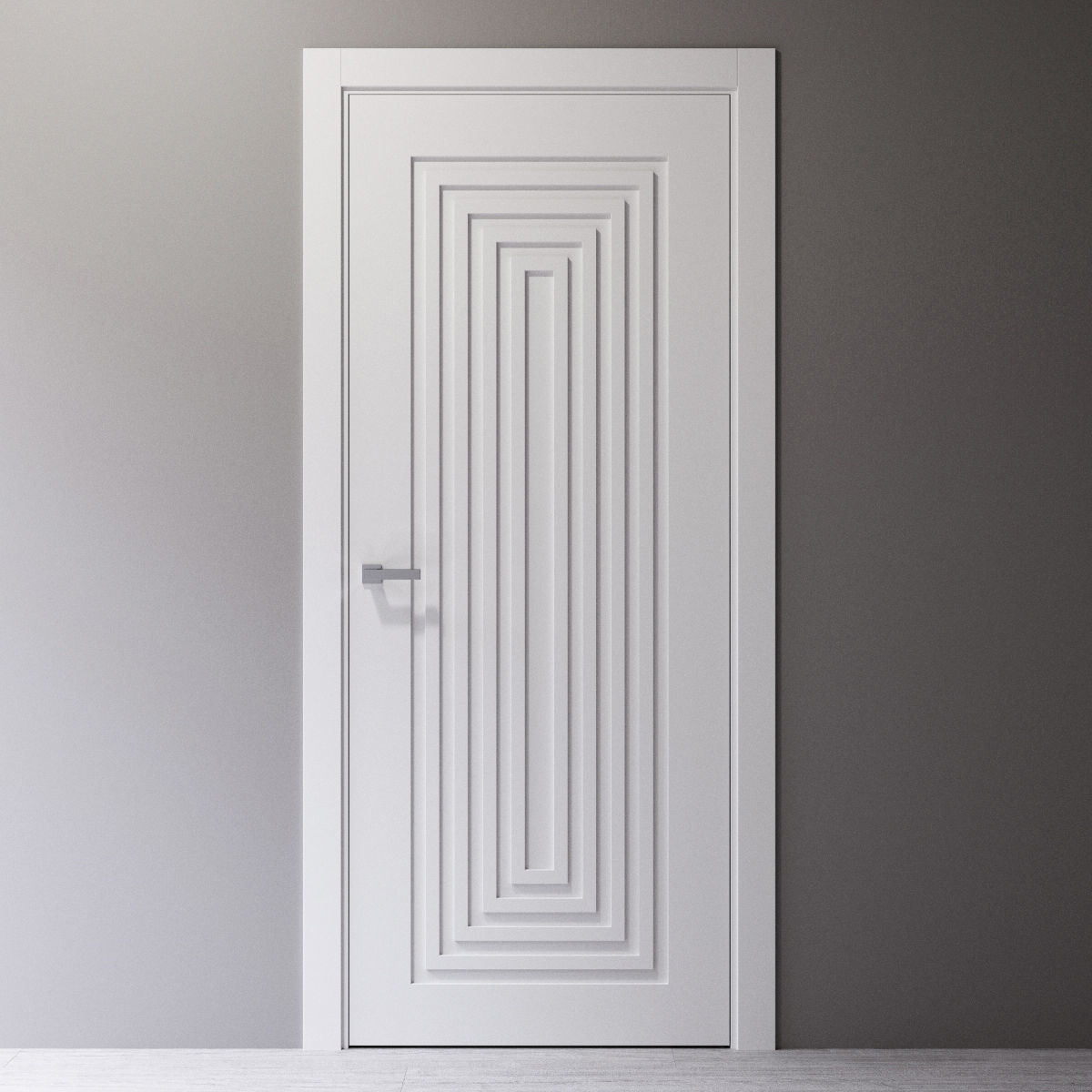 Interior door with linear decor 3D model_2