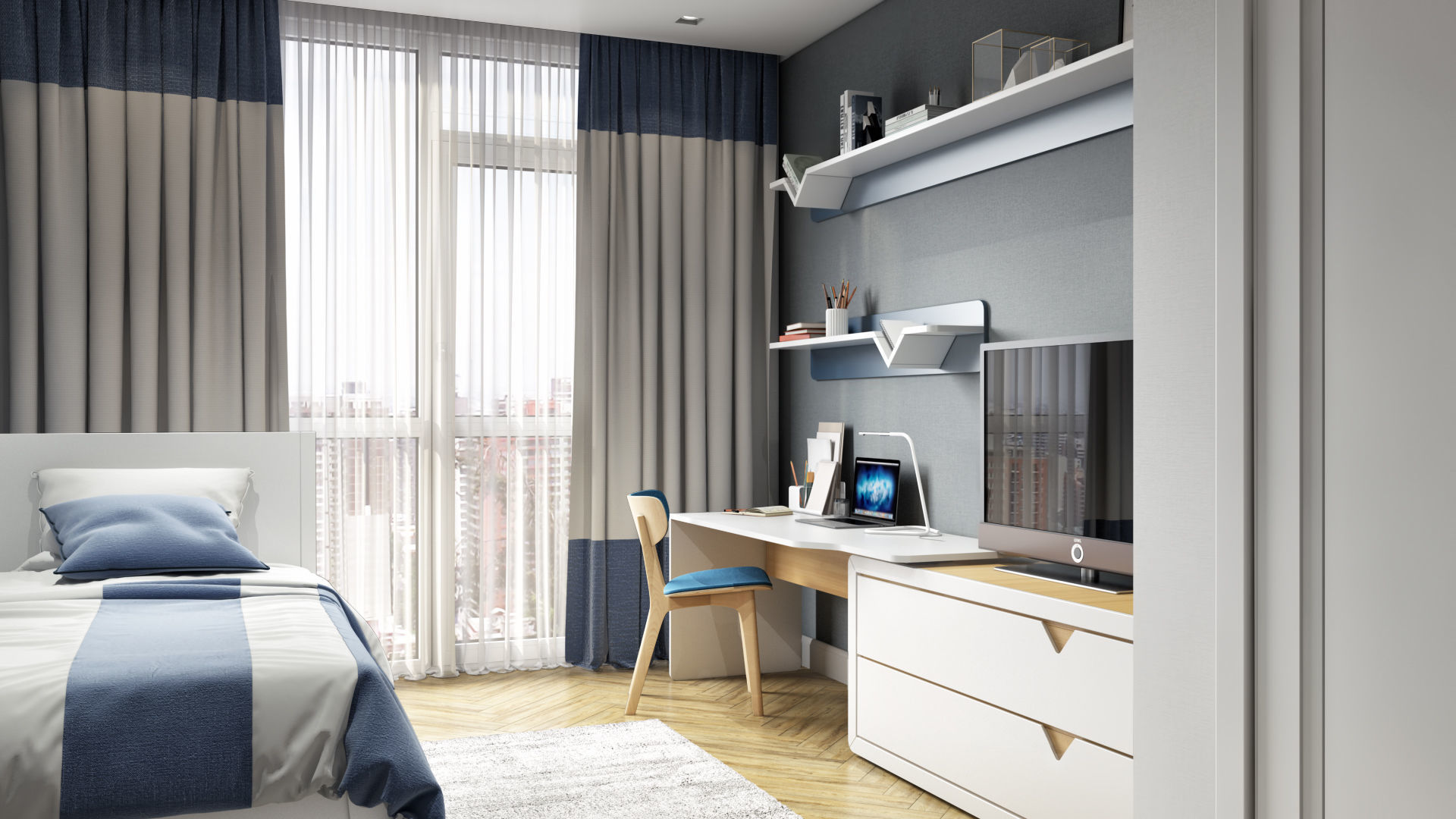 Bedroom for kids 3D model_1