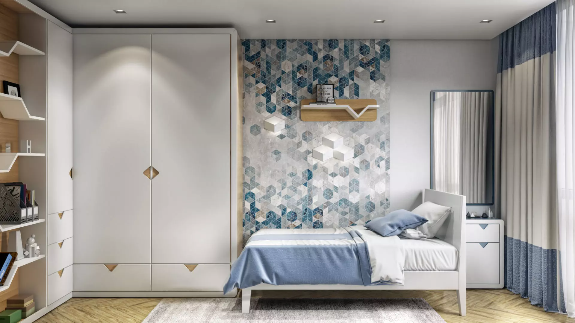 Bedroom for kids 3D model_0