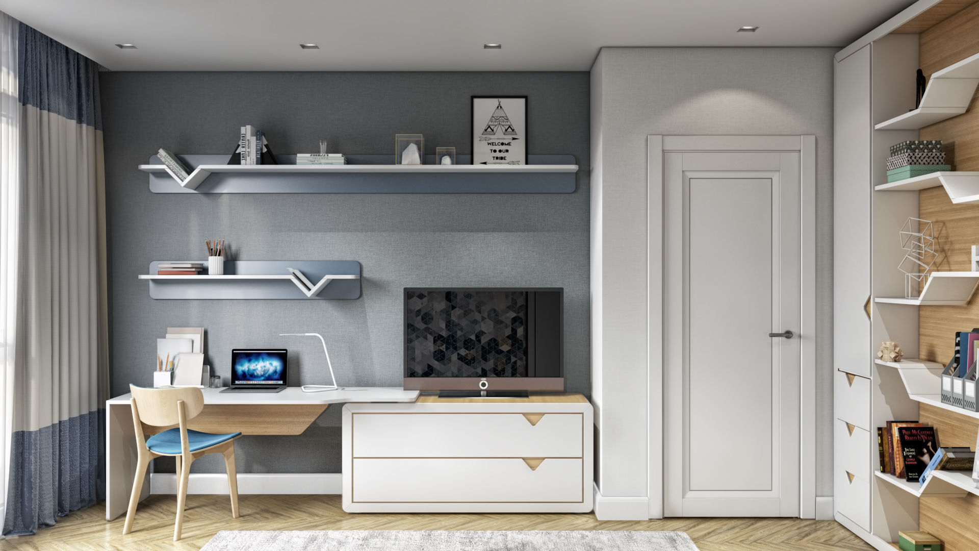 Bedroom for kids 3D model_2