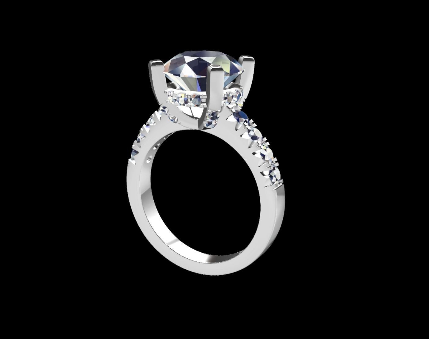 Fishtail Diamond Ring 3D print model_2