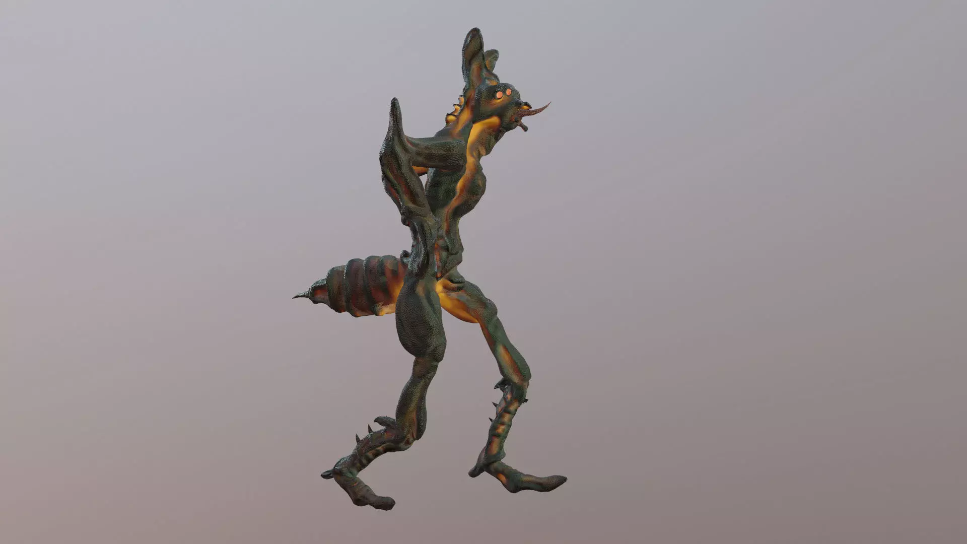 Insect Swamp Warrior Low-poly 3D model_0