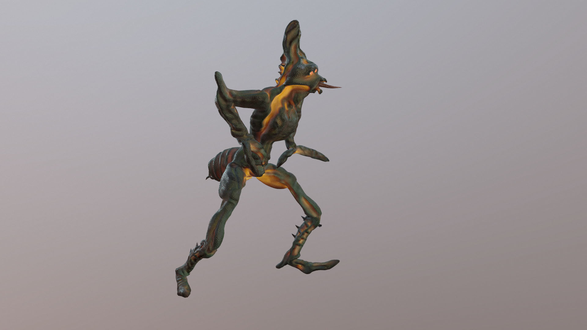 Insect Swamp Warrior Low-poly 3D model_3