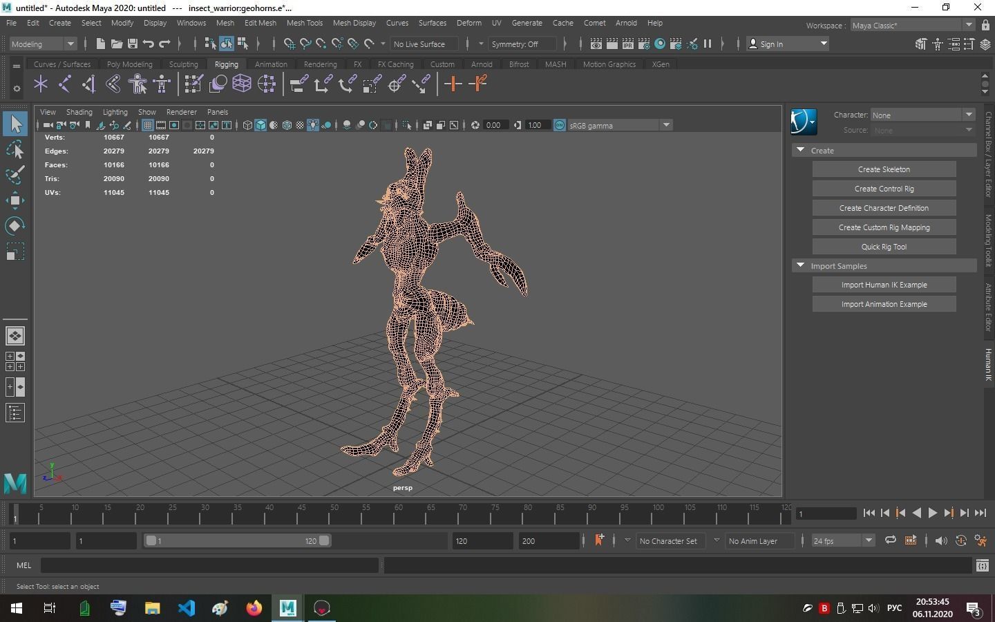 Insect Swamp Warrior Low-poly 3D model_10