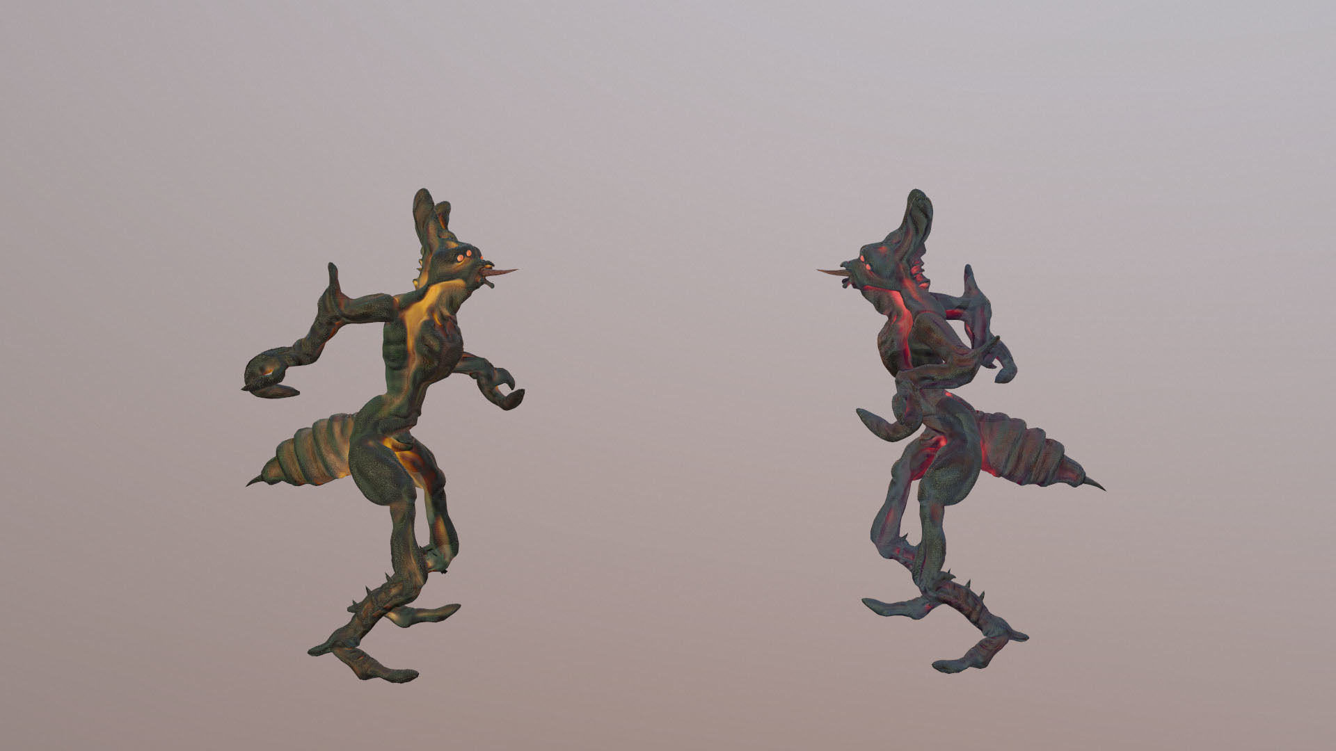 Insect Swamp Warrior Low-poly 3D model_8