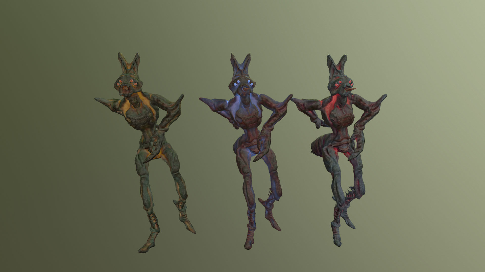 Insect Swamp Warrior Low-poly 3D model_7