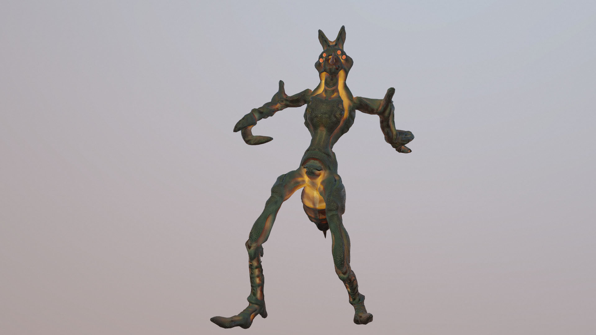 Insect Swamp Warrior Low-poly 3D model_9