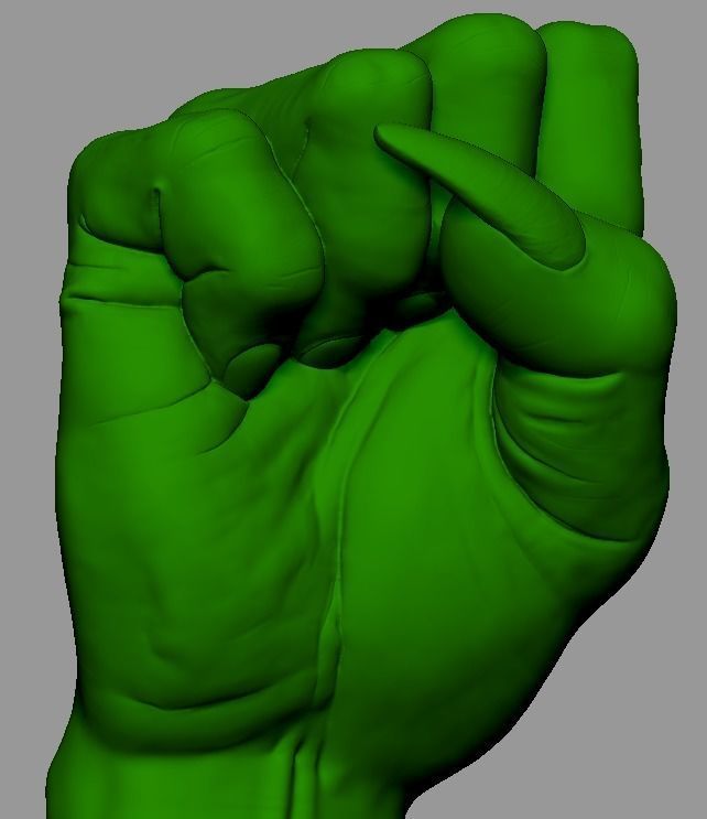 Punch hand 3D model_2