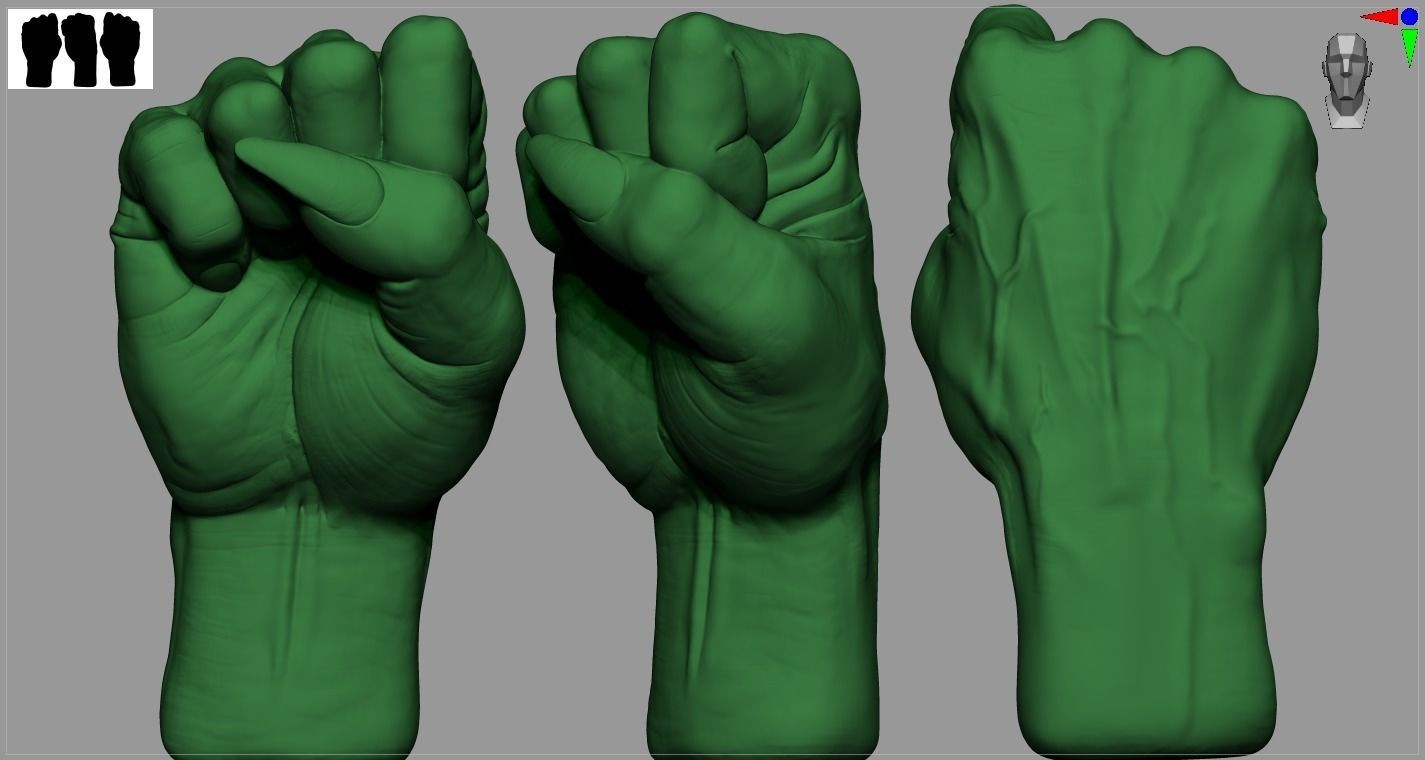 Punch hand 3D model_10