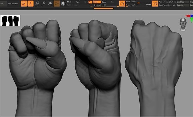 Punch hand 3D model