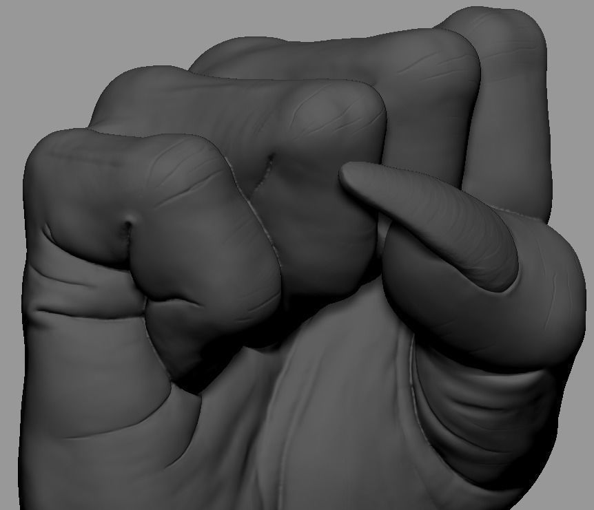 Punch hand 3D model_4