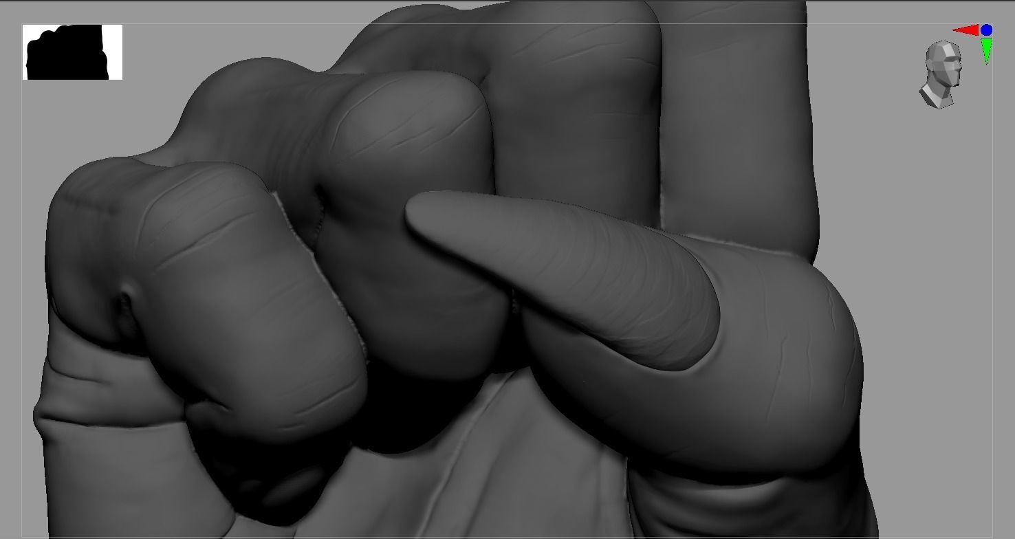 Punch hand 3D model_8