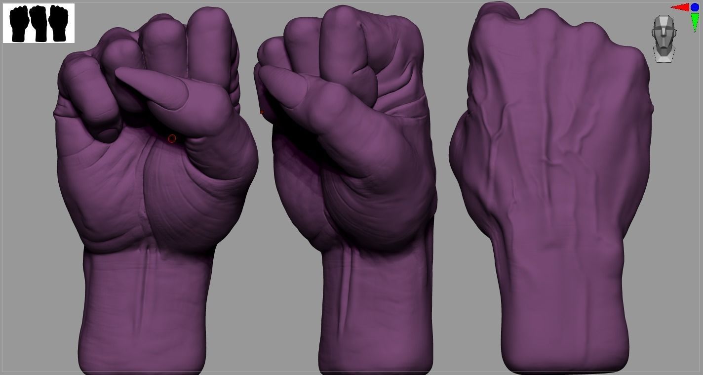 Punch hand 3D model_11