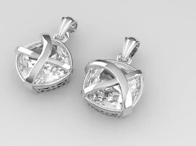 pendant 12x12mm cushon cut gem